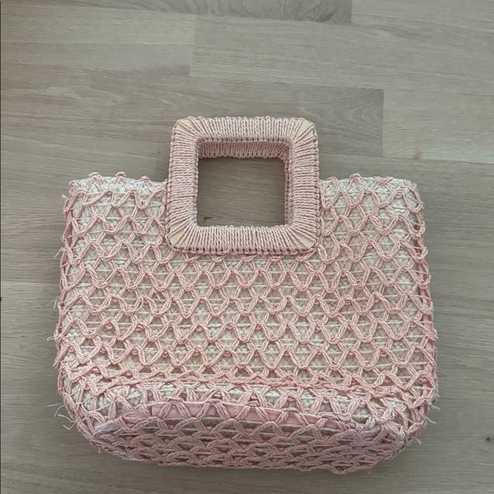 Peach Crochet Square-Handle Women's Tote